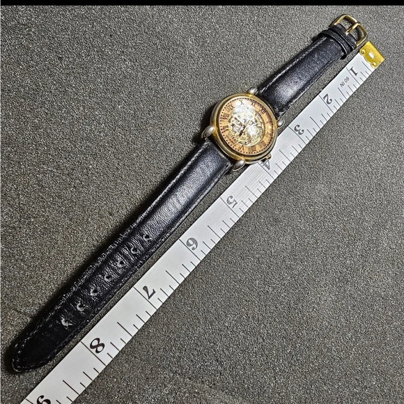 Gitano Quartz Ladies Fashion Watch Gold Tone Black Strap Working Roman Dial - Picture 9 of 9